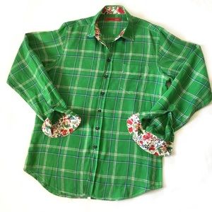 Georg Roth Linen Botton Down w/Contrasting Cuffs